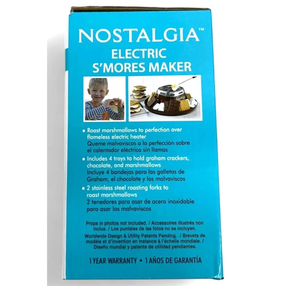 S'MORES KIT by Nostalgia SMM200 Indoor Electric Stainless Steel S'mores Maker